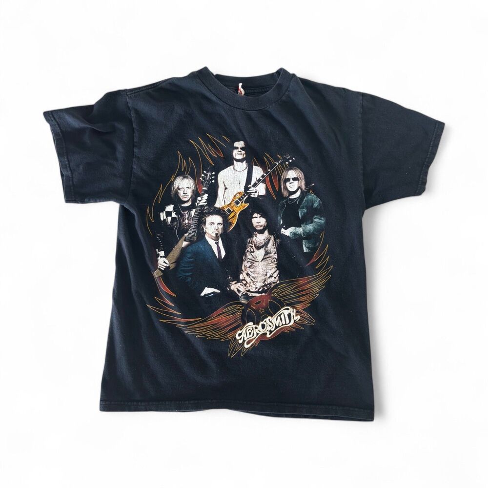 2009 Aerosmith World Tour Concert T-Shirt Medium Double Sided Rock Band Tee